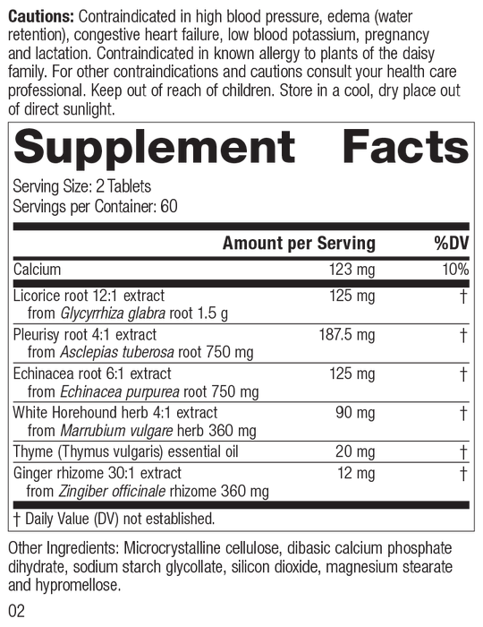 Broncafect, 60 Tablets, Rev 02 Supplement Facts